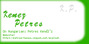 kenez petres business card
